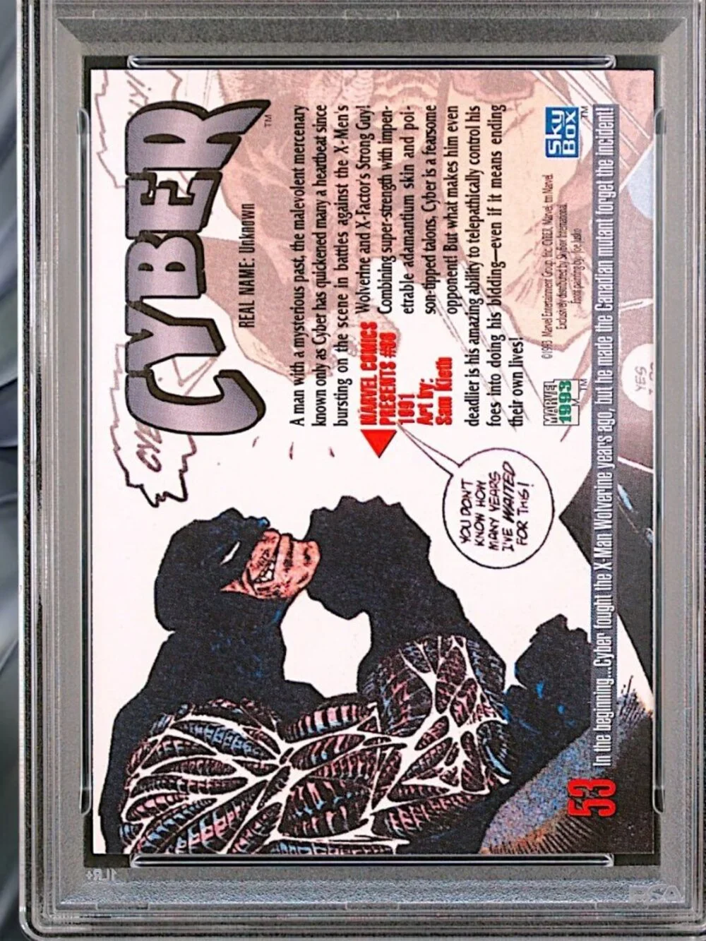 1993 Marvel Masterpieces #53 Cyber PSA 10 Pop 33